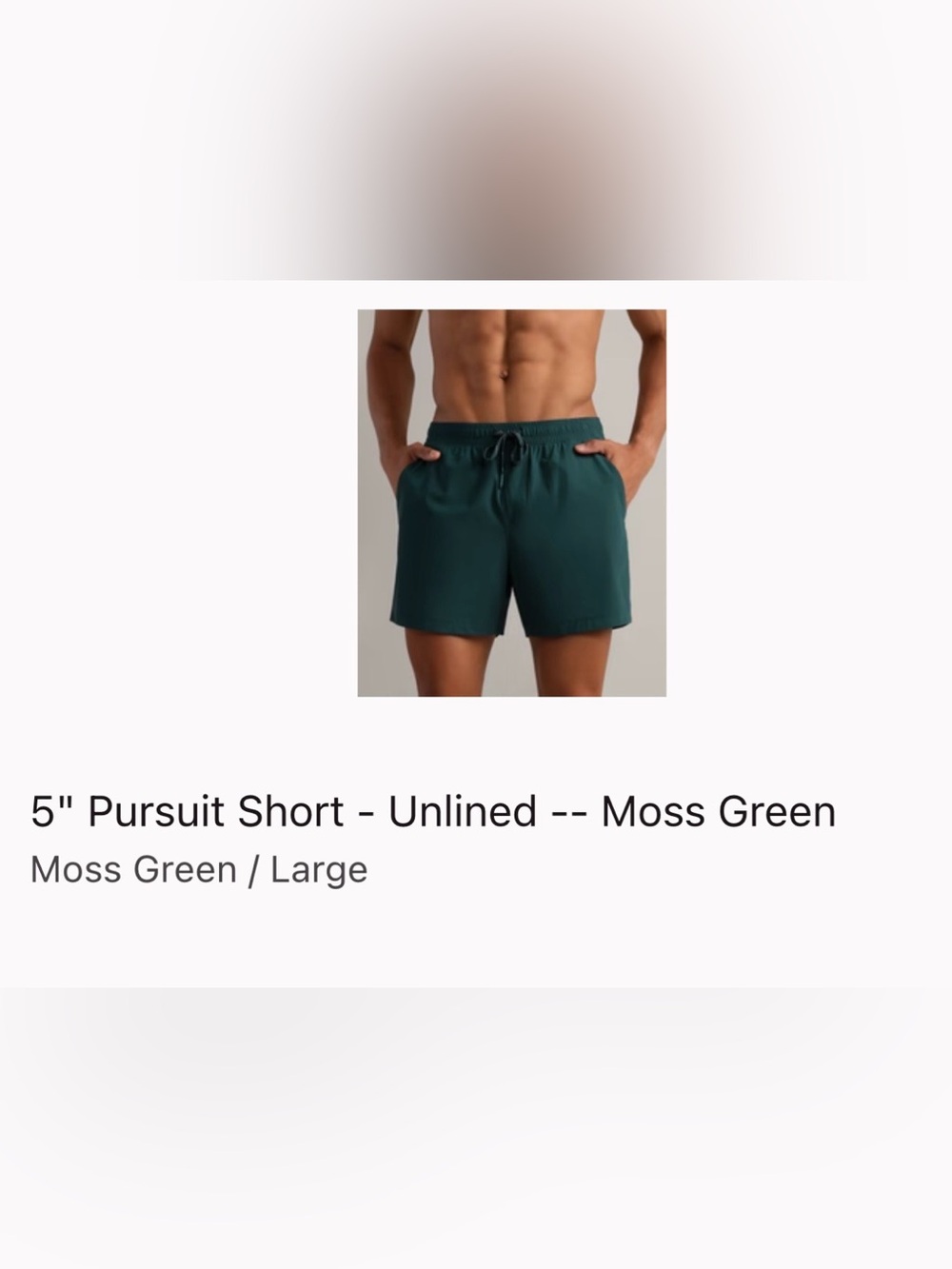 RHONE Men's Moss Green Athletic Shorts